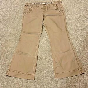 Maurice’s khaki pants. Adjustable waist. Flare leg. Worn a few times.
